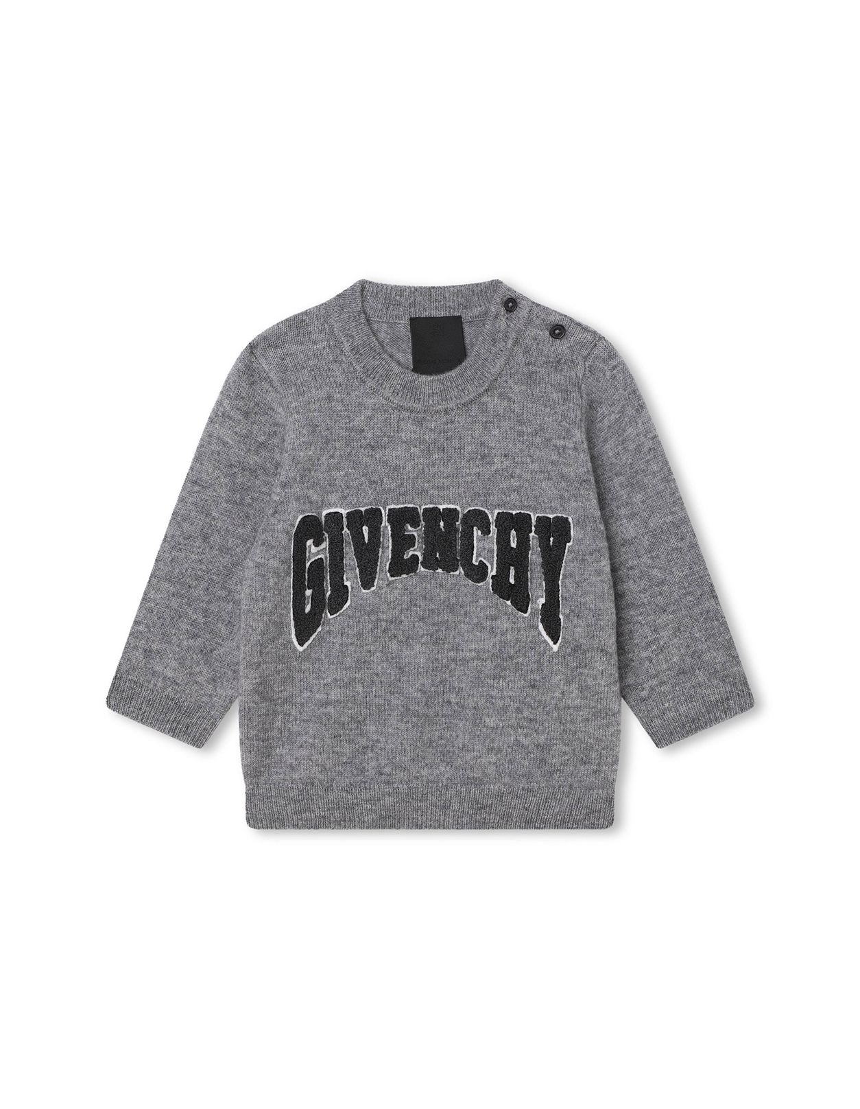 Grey Pullover With Embroidered Logo